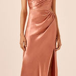 Shona joy  La‎ Lune Asymmetrical Gathered Maxi Dress in Antique Rose NWT! Photo 0