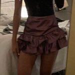 ZARA Ruffled Jacquard Skort in Dark Pink Photo 3