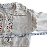 ZARA Cream Floral Embroidered Eyelet Collar Frill Sleeve Cardigan Sweater Size S Photo 7