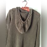 Athleta  Crochet Knit v-neck hoodie Sweater embroidered trim 100% cotton size M Photo 7