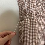 NEW House of Harlow 1960 Linen Gingham Jumpsuit Size Small NWT Tan Photo 3