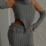 Dark Grey Knit Top Gray Size M Photo 1