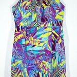 Title Nine Arabella Nimblene Halter Dress Purple Palm Trees Back Zip SUP Size 8 Photo 0