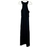 Sharagano Beaded Halter Pleated Flare Maxi Formal Dress 12 Photo 1