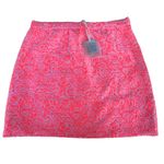 Anthropologie Silvian Heach Neon Hot Pink Abstract Print Zip Back Mini Skirt NWT Small Photo 0