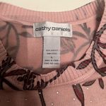 Cathy Daniels  Pink Floral Rhinestone Embellished Sweater Size‎ Large Photo 3