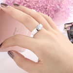 Boutique NEW 1 Carat Simulated‎ Diamond Pink Ceramic Ring, Size 7 Photo 6