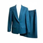 Pendleton Vtg  Classic Skirt Suit Sz 12 Women Virgin Wool Turquoise Blue Business Photo 1