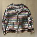 Striped Multicolor Women's cardigan by Joyspun Black Size M Photo 0