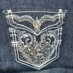 One 5 One  Women's Dark Blue Cropped Jeans with Embroidered Pocket, Size 12 Photo 4