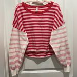 Daily Practice Anthropologie Striped Knitted SWEATSHIRT IN PINK / Red Size M Size M Photo 3