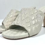 Burberry Leather Quilted Heeled Slide Sandals Plaster 39 9 NEW Photo 4