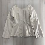 Weekday  womens khaki canvas blouse top S white tan sexy blazer Photo 1