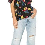 Diane Von Furstenberg  Floral Cold Shoulder Blouse | Ruffle Detail | Size Small Photo 0