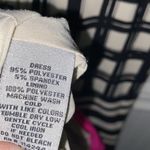 Eliza J  dress windowpane print black tan hot pink exposed back zipper size 6‎ Photo 6