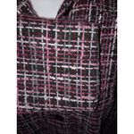 Briggs New York  Pink Black White Yarn Style Button Up Jacket Size Large‎ Photo 1