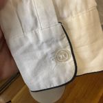 Petite Plume End On End Pajama Top Cotton Small White and Navy Photo 1