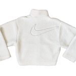 Nike white vintage sportswear swoosh sherpa jacket Photo 2