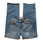 Flying Angel Y2K Baggy Bow Embroidered Jeans, Sz 5/27 Blue Photo 5