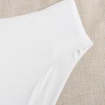 SheIn White Ribbed Bikini Photo 3