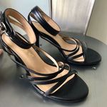 Allegra K 🖤 Black Strappy Pleather Heel Photo 1