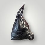 Donald J Pliner Couture Made in Mountains in Italy Leather Reptile Satchel Bag Black Photo 2