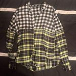Plaid neon flannel button Photo 0