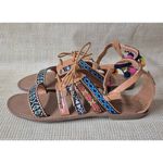 Indigo rd. Colorful Gladiator Strappy Flat Sandal Size 9.5 Festival Summer Boho Photo 3