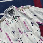 Royalty by Maluma white denim dress with a tie dye print and chain pearl L Size L Photo 1