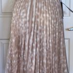 Burberry Rersby Deer Print Pleated Satin Lined Skirt Soft Fawn Size Us 6 Photo 4
