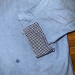 Vintage chambray heart floral embroidered button down top picnic cottagecore Blue Size XL Photo 1