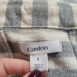 Caslon  Gray and Cream Striped Sweatshirt Blazer Photo 5