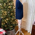 Soma Cool Nights Pajama Set Navy Scoop Neck Top Abstract Print Pants Size Large Photo 6