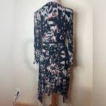 ALLSAINTS  Lizia Wing Abstract Floral Chiffon Shark Bite Hem Midi Dress Studded 2 Photo 7