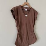 Athleta NWT Out Bound V-Neck Short Sleeve Tee with Cinching in Brown Size M Photo 2