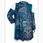 Simply Aster By Firmiana Tunic Top/Dress Patterned Size 2X Open Shoulders Photo 1
