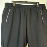 J.Crew  Black Casual Pant Joggers Gold Hardware Zippers Back Pockets Size 14 EUC Photo 2