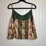 Joie  green floral sleeveless crop tank size large C20 Photo 3