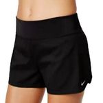 Nike Active Board Shorts Swim Pull On Mid Rise Logo Stretch Beach Black 1X Photo 0