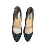 Ann Taylor  women's black patent leather snake print‎ heel size 8 Photo 2