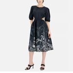 NEW INC INTERNATIONAL CONCEPTS Linna Garden Cutout Printed Dress Black Size L Photo 2