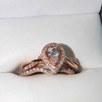 10kt Rose Gold 1/2 CT diamond bridal engagement ring set size 7 Silver Photo 3