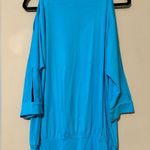 Peck & Peck  women's small blue cold shoulder blouse with chain accents workwear Photo 11