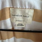 American Eagle Oversized Vertical Stripe Preppy School Girl Shirt Small Photo 1