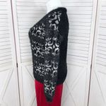 Celsius Premium Scroll Print Fuzzy Eyelash Knit Sweater Black XL Photo 1