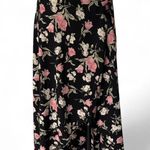 Soprano  Black and pink floral maxi skirt with tie waist - Size XS Photo 0
