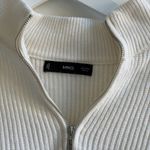 Mango Viral  Quarter Zip Navy & White Striped Sweater Photo 0