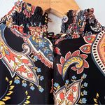 Julia Jordan Paisley Long Sleeve Midi Dress - Black Multi boho sheer SIZE 2 Photo 5