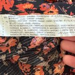 ZARA Women’s  black floral vibrant v-neck long tie bow blouse Size Small Photo 4