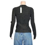 Michelle Mason Asymmetrical Cut-Out Wool-Blend Sweater, Metallic Black, Medium Photo 13